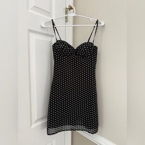 Edikted Black and White Polka Dot Mini Dress